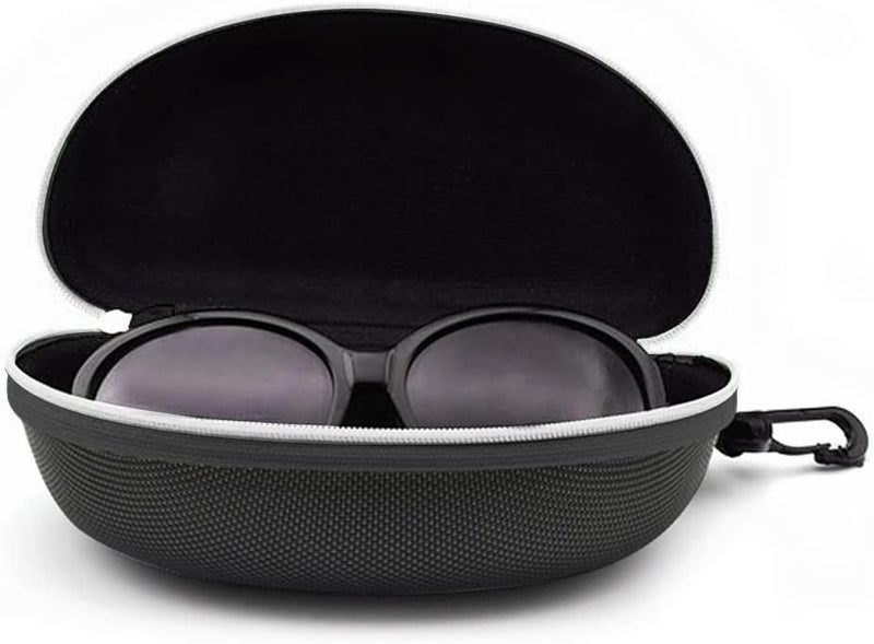 SteelFever 3pcs Zipper Hard Shell Sunglasses Case and Eyeglasses Case Portable Travel Glasses Case with Plastic Hook - Image 2
